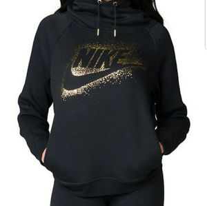womens black and gold nike hoodie